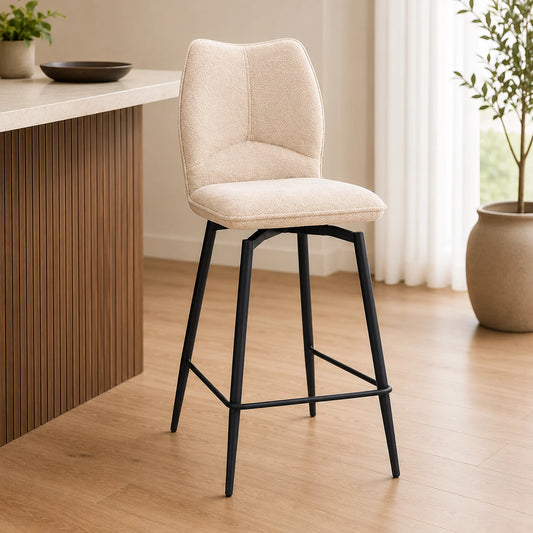 Sable 360° Swivel Fabric Bar Stool