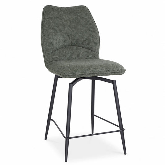 Sable 360° Swivel Fabric Bar Stool in Green