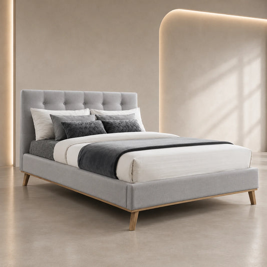 Saiga Grey Fabric Bed Frame