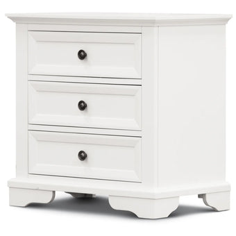 compare product Sala 3 Drawer White Timber Bedside Table