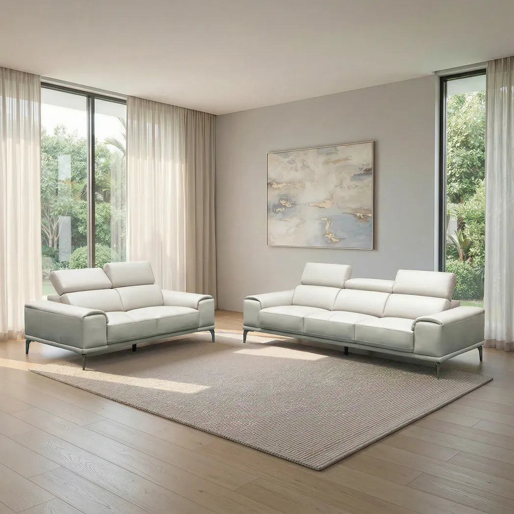 Salina 3+2 Seater Leather Lounge Suite