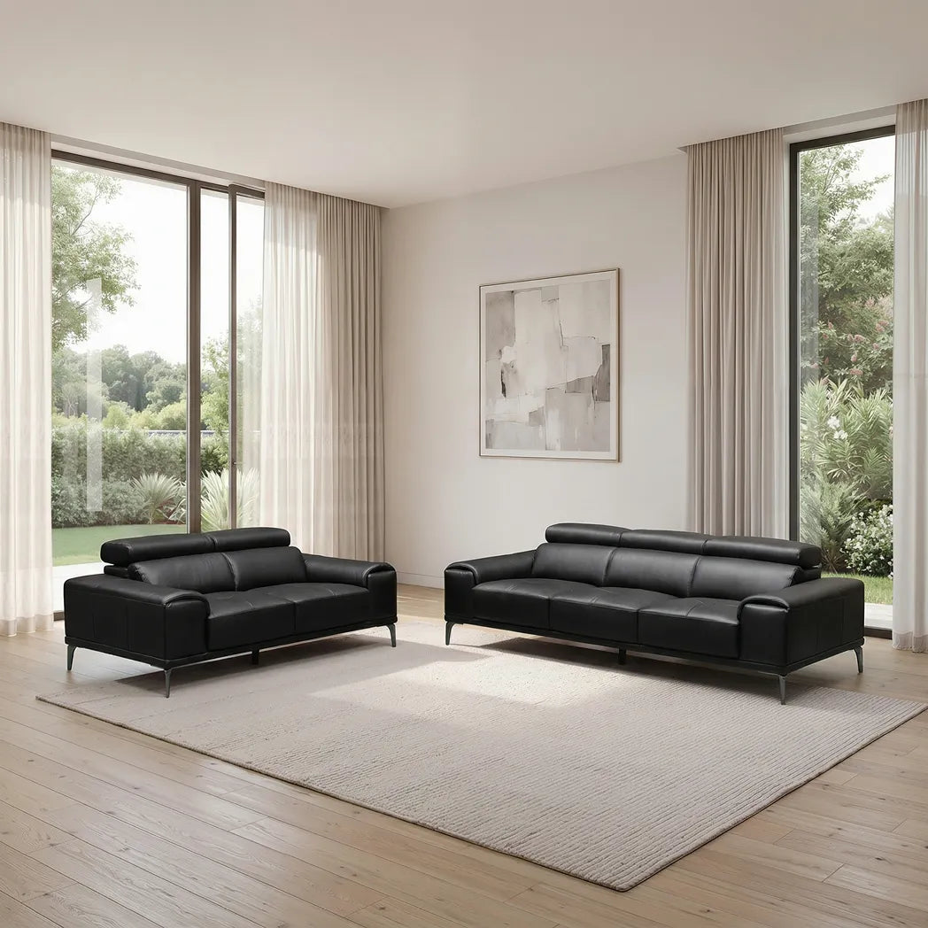Salina 3+2 Seater Leather Lounge Suite