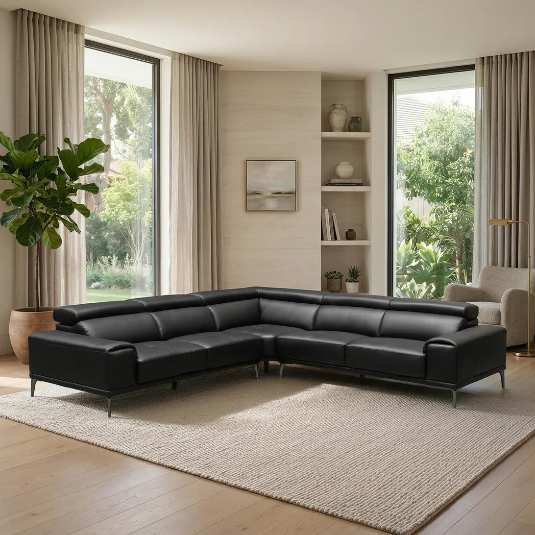 Salina 5 Seater Leather Corner Lounge Suite