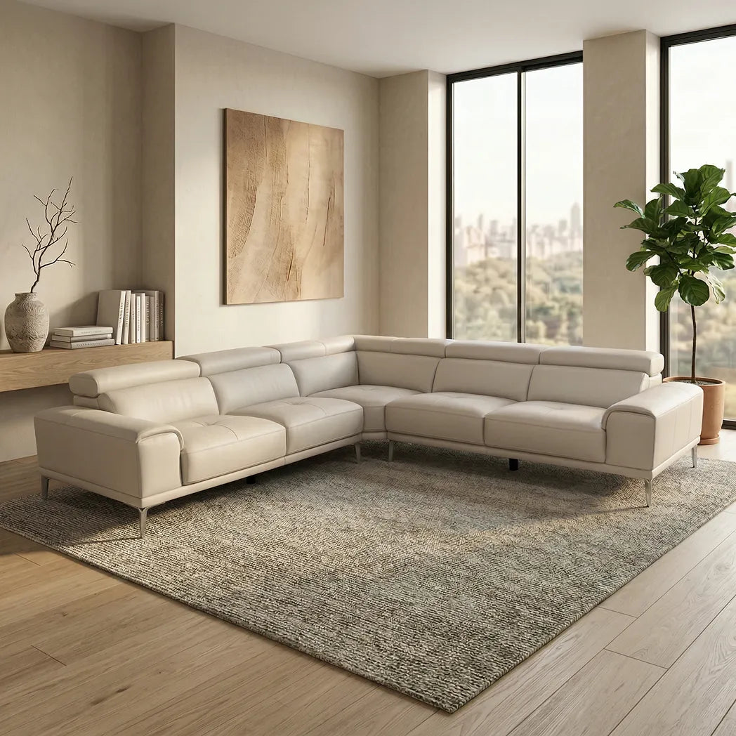 Salina 5 Seater Leather Corner Lounge Suite