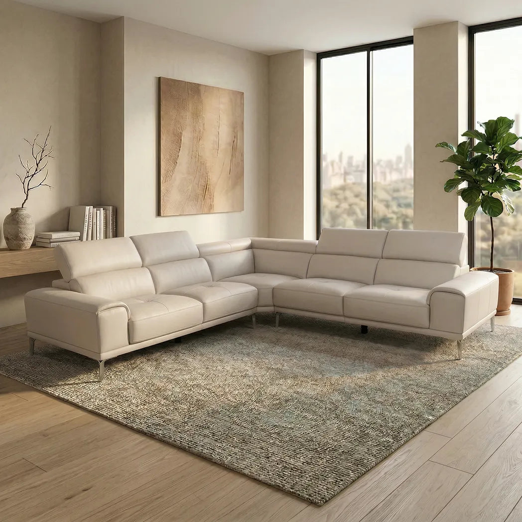 Salina 5 Seater Leather Corner Lounge Suite