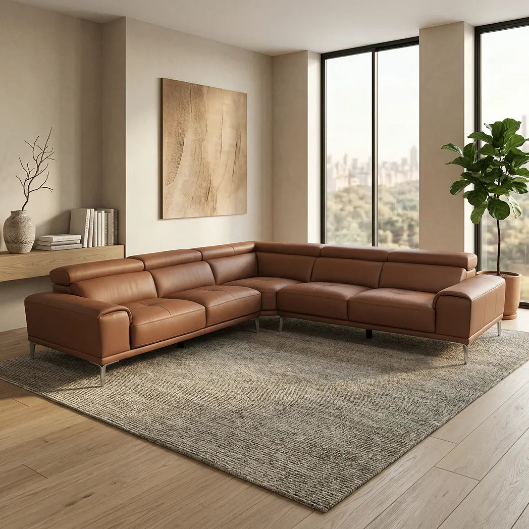 Salina 5 Seater Leather Corner Lounge Suite