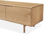 Sano 240cm natural white oak veneer TV unit – side view