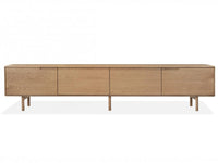 Sano 240cm natural white oak veneer TV unit – front view