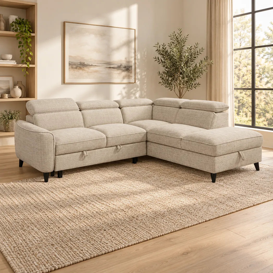 Selma 2 Seater Sofa Bed with RHF Storage Chaise