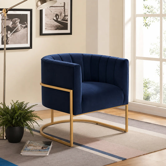 Senda Velvet Accent Armchair in Navy