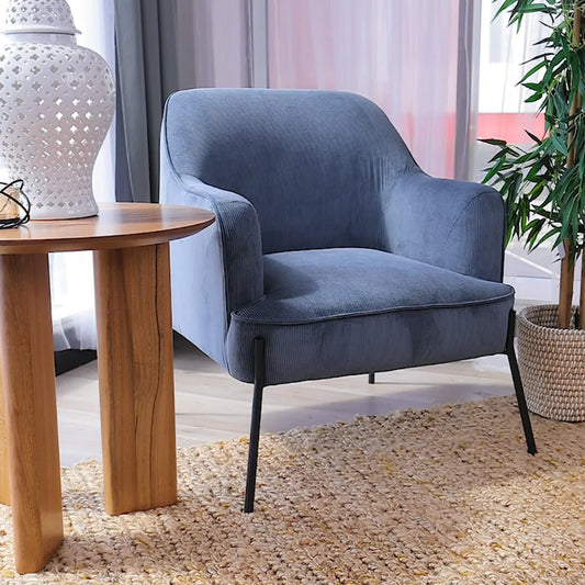 Seven Fabric Armchair in Blue