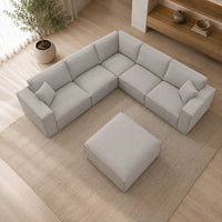 Shelly 5 Seater Modular Corner Lounge Suite with Ottoman