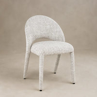 Siri stone fabric dining chair with curved open backrest