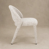 Siri stone fabric dining chair with curved open backrest