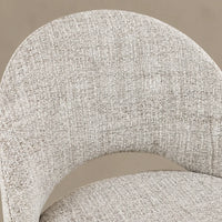 Siri stone fabric dining chair with curved open backrest
