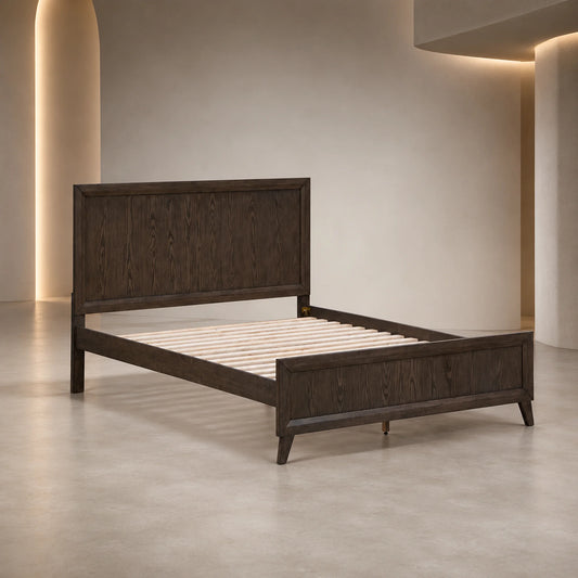 Sueno Cafe Grey Timber-Look Bed Frame - QUEEN