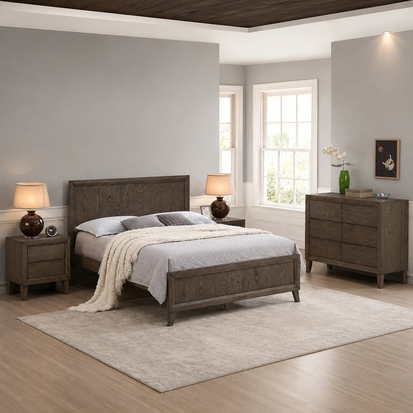 Sueno Timber Bed Frame Walnut