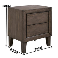 Sueno Café Grey 2 Drawer Bedside Table