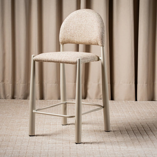 Sunday Fabric Bar Stool with Wood-Look Frame
