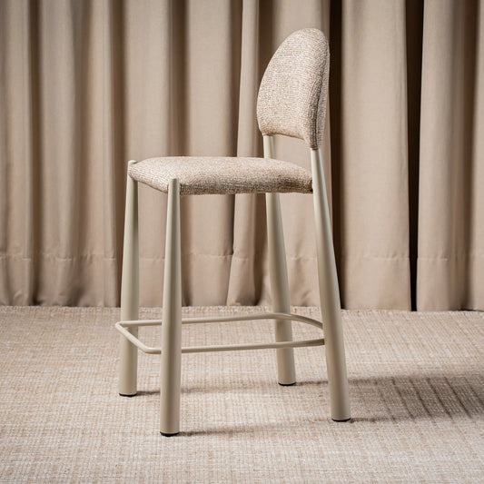 Sunday Fabric Bar Stool with Wood-Look Frame