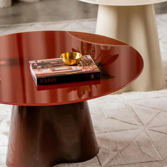 Tahoe 80cm Tempered Glass Coffee Table - Plum