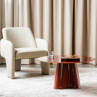Tahoe 80cm Tempered Glass Coffee Table - Plum