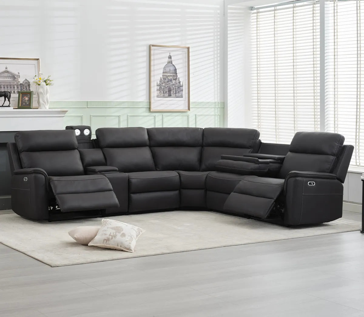 Torrens 5 Seater Modular Corner Electric Recliner Lounge Suite