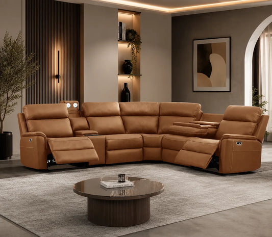 Torrens 5 Seater Modular Corner Electric Recliner Sofa