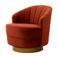 Rust armchair on a white background