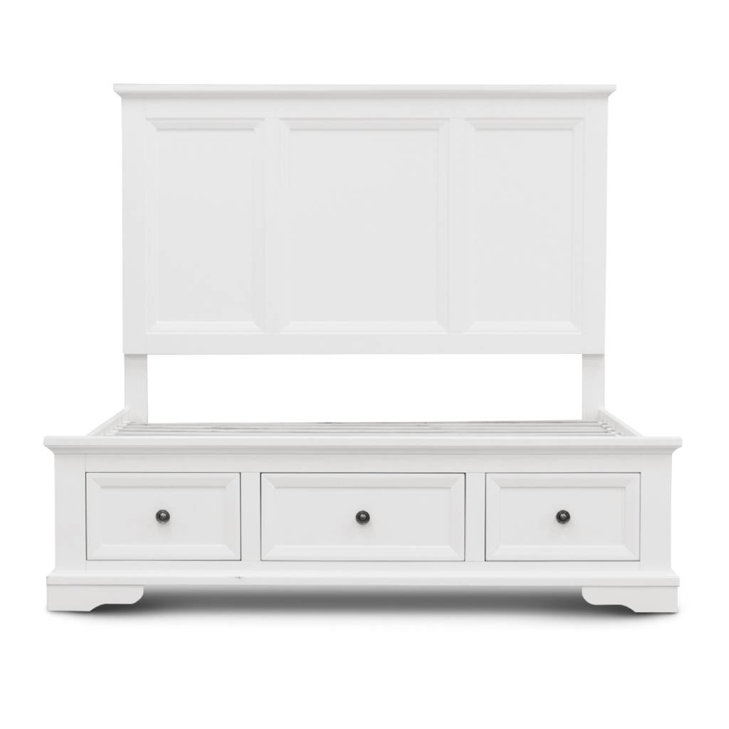Sala Timber Bed Frame with 3 Drawers White