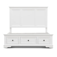 Sala Timber Bed Frame with 3 Drawers White