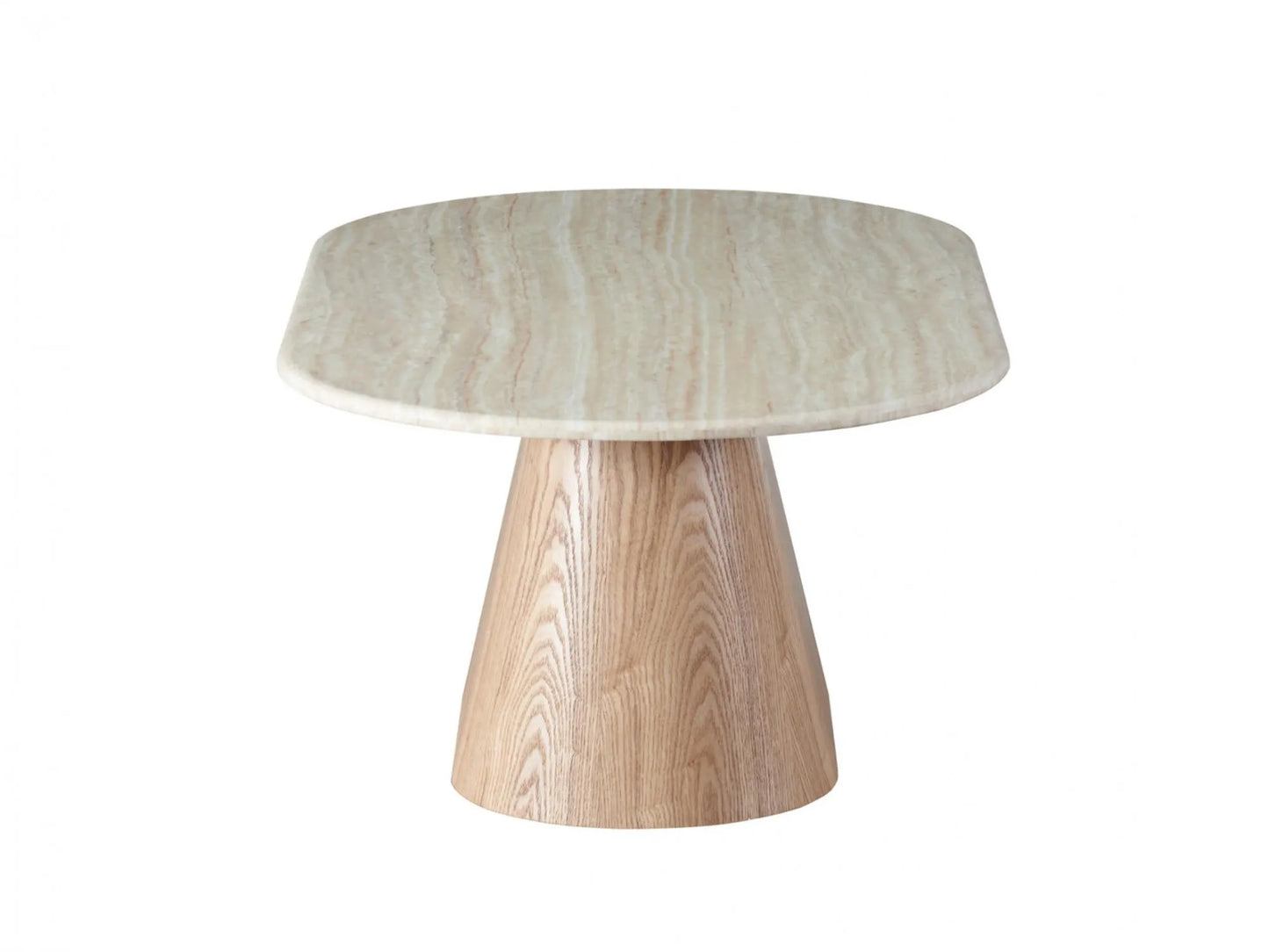 Waverley 130cm Oval Marble Coffee Table - White Travertine