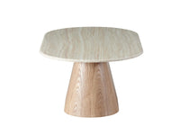 Waverley 130cm Oval Marble Coffee Table - White Travertine