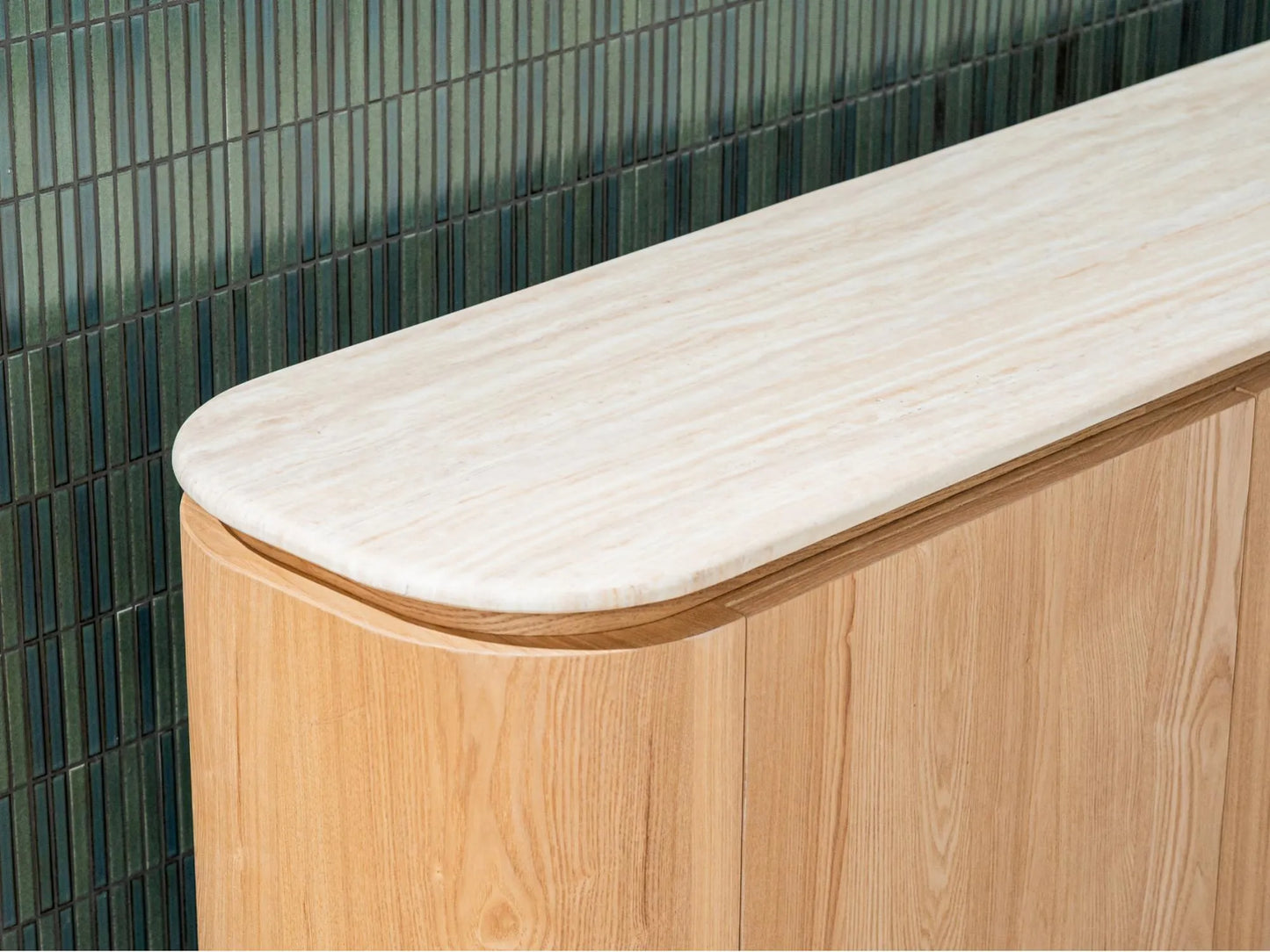Waverley 180cm Marble Buffet - White Travertine