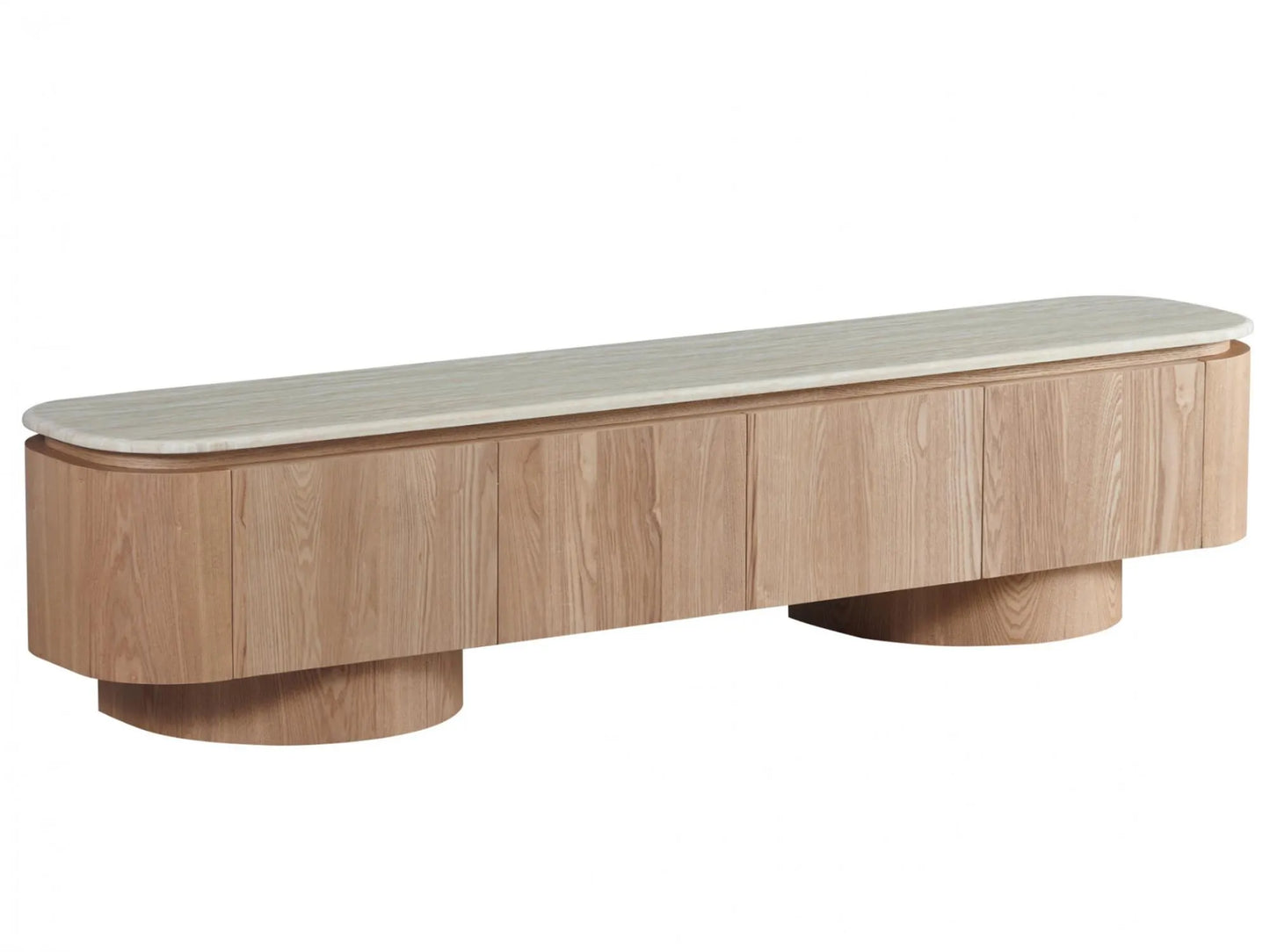 Waverley 200cm Marble TV Unit - White Travertine