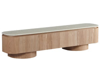 Waverley 200cm Marble TV Unit - White Travertine