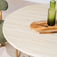 Waverley Oval Dining Table - White Travertine