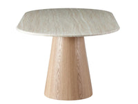 Waverley Oval Dining Table - White Travertine