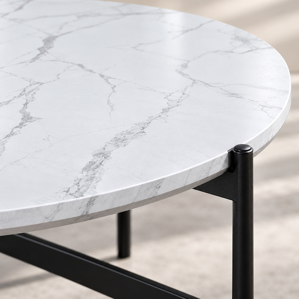 Zorian 2 Piece Round Coffee Table Set - White