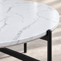 Zorian 2 Piece Round Coffee Table Set - White